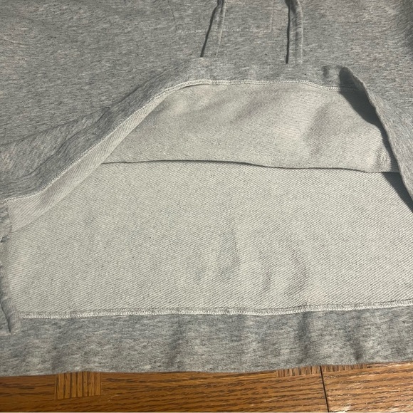 Alex Mill V-Neck Terry Cloth Long Sleeve High Low Cropped Hoodie in Gray Sz L - Picture 10 of 16